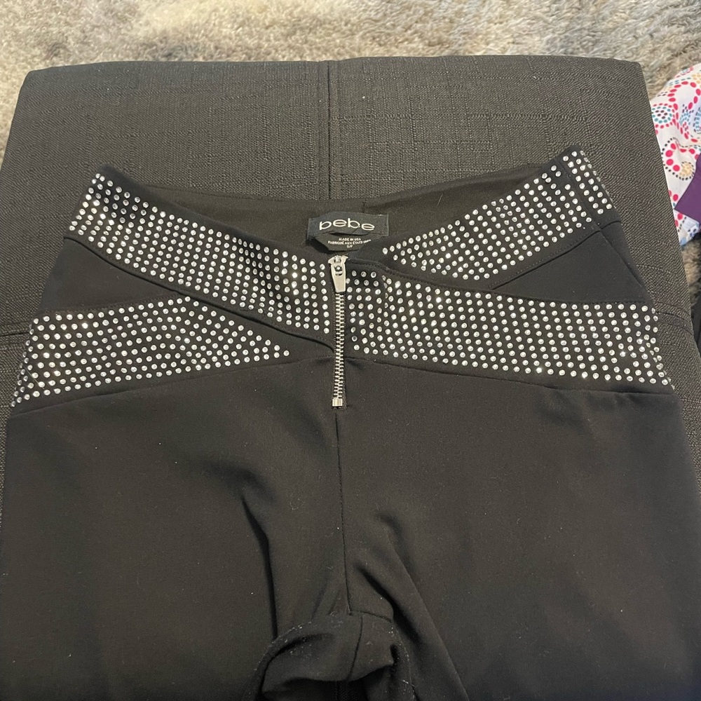 Bebe crystal black pants size small